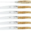 Sex knivar, Handtag av Björk, blank, Tradition - Forge de Laguiole
