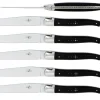 Sex knivar, Handtag av Ebenholts, blank, Tradition - Forge de Laguiole