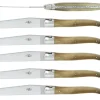 Sex knivar, Handtag av Ljust Horn, blank, Tradition - Forge de Laguiole