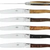 Sex knivar, Handtag av olika ädelträslag, blank, Tradition - Forge de Laguiole