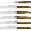 Sex knivar, Handtag av Pistage, blank, Tradition - Forge de Laguiole