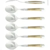 Sex skedar, Handtag av Ljust Horn, blank, Tradition - Forge de Laguiole