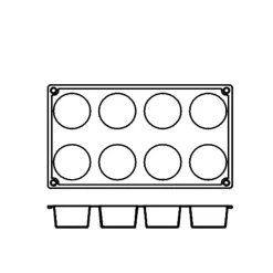Silikonform FR017, cylinder 8st - Pavoni
