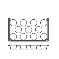 Silikonform FR020, cylinder 11st - Pavoni