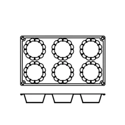 Silikonform FR027, grund brioche 6st - Pavoni