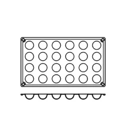 Silikonform FR004, halvsfär 24st - Pavoni