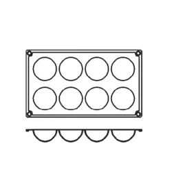 Silikonform FR038, halvsfär 8st - Pavoni