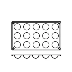 Silikonform FR003, halvsfär 15st - Pavoni
