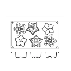 Silikonform FR067, julstjärna 6st - Pavoni