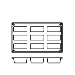Silikonform FR028, rektanglar 9st - Pavoni