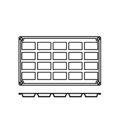 Silikonform FR014, rektanglar 20st - Pavoni