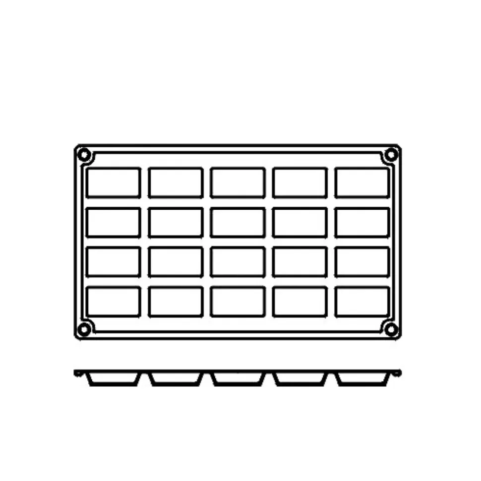 Silikonform FR014, rektanglar 20st - Pavoni