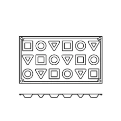 Silikonform FR071, rund/kvadrat/triangel 18st - Pavoni