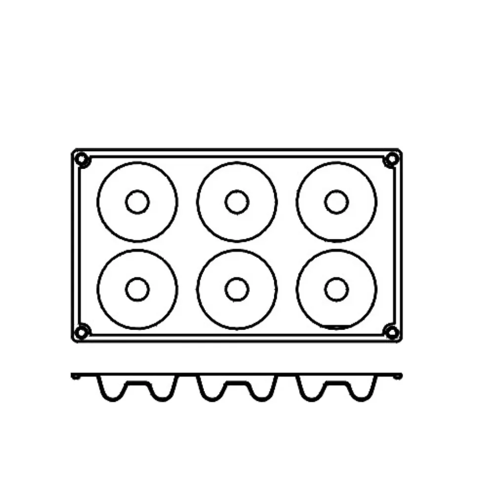 Silikonform FR010, savarin 8st - Pavoni