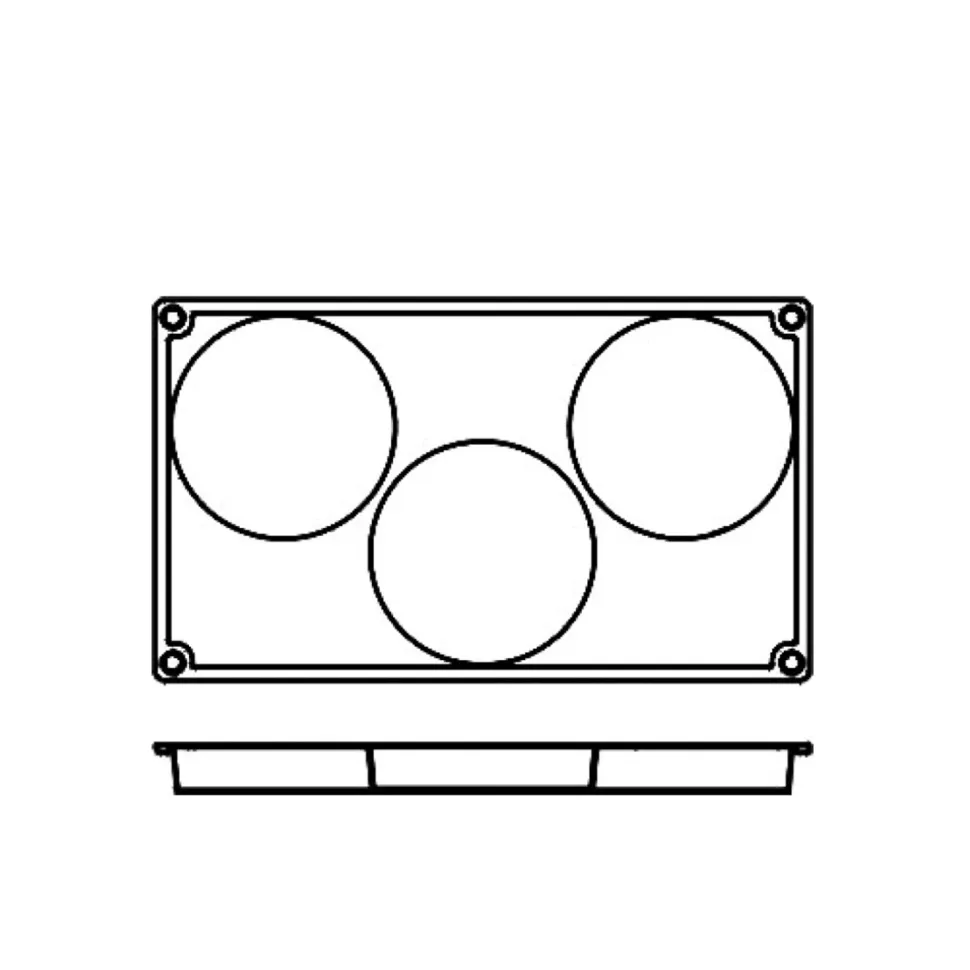Silikonform FR023, stor låg cylinder 3st - Pavoni