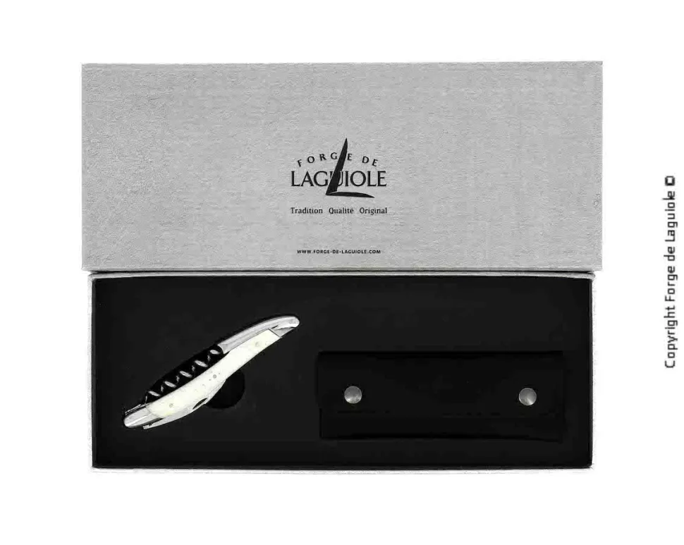 Sommelierkniv av Ben, damaskerad m dekor, Collection - Forge de Laguiole