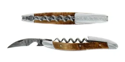 Sommelierkniv av En, damaskerad m dekor, Collection - Forge de Laguiole