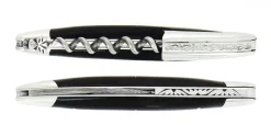 Sommelierkniv av Mörkt Horn, damaskerad m dekor, Collection - Forge de Laguiole