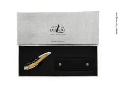 Sommelierkniv av Oliv, damaskerad m dekor, Collection - Forge de Laguiole