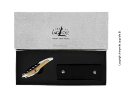 Sommelierkniv av Trä från Vinrankor, damaskerad m dekor, Collection - Forge de Laguiole