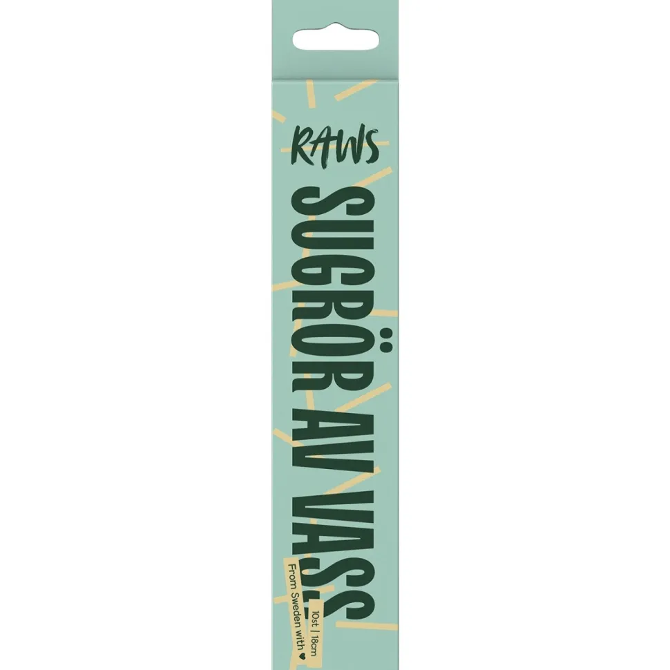 Sugrör av vass, 18 cm, 10-pack - Raws