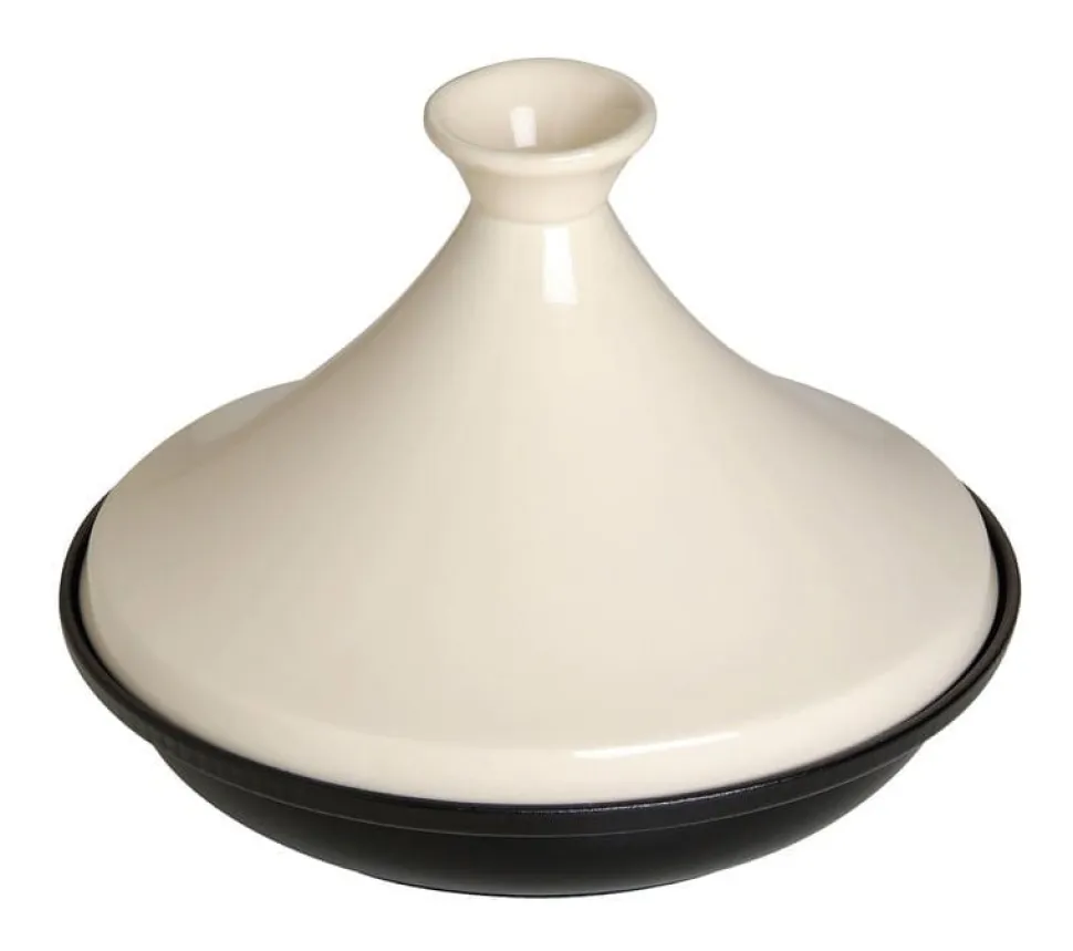 Tajine i gjutjärn, 20cm, Svart/creme - Staub