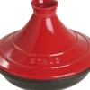 Tajine i gjutjärn, 28 cm, svart/röd - Staub
