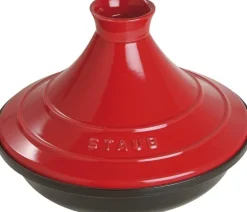 Tajine i gjutjärn, 28 cm, svart/röd - Staub