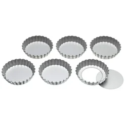 Tartlettformar med lös botten, 10cm, 6-Pack - KitchenCraft