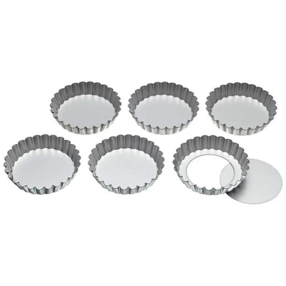 Tartlettformar med lös botten, 10cm, 6-Pack - KitchenCraft