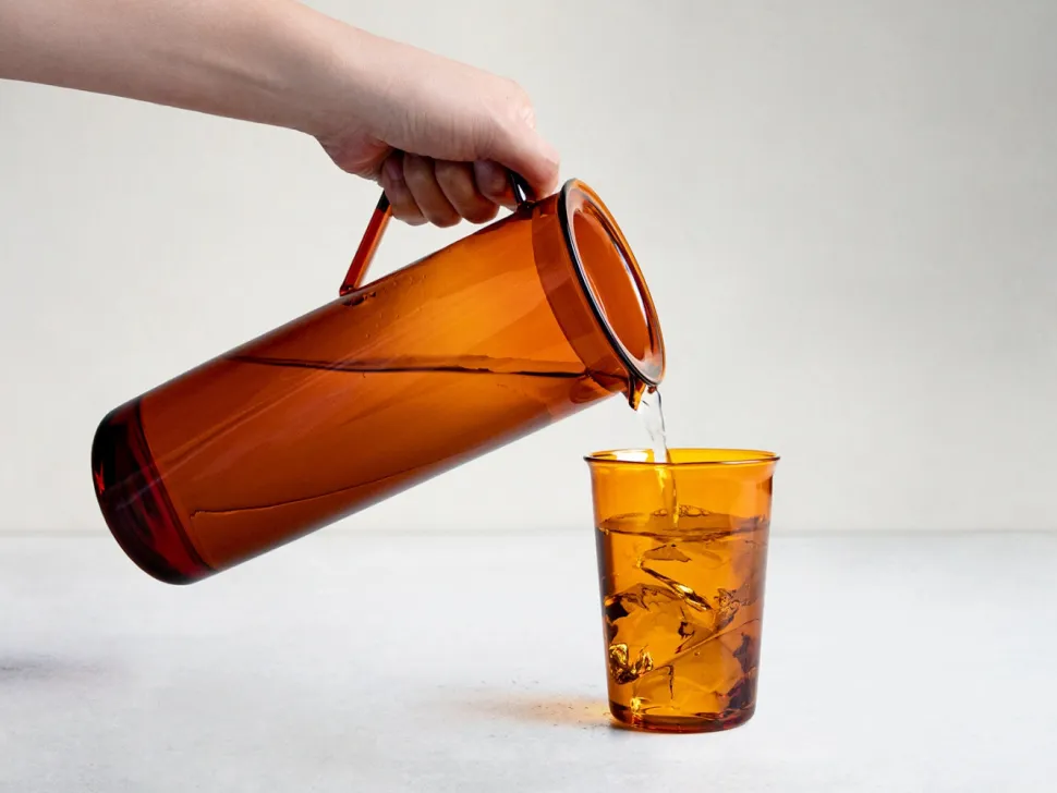 Tillbringare i glas, Amber, 1.2L - Kinto