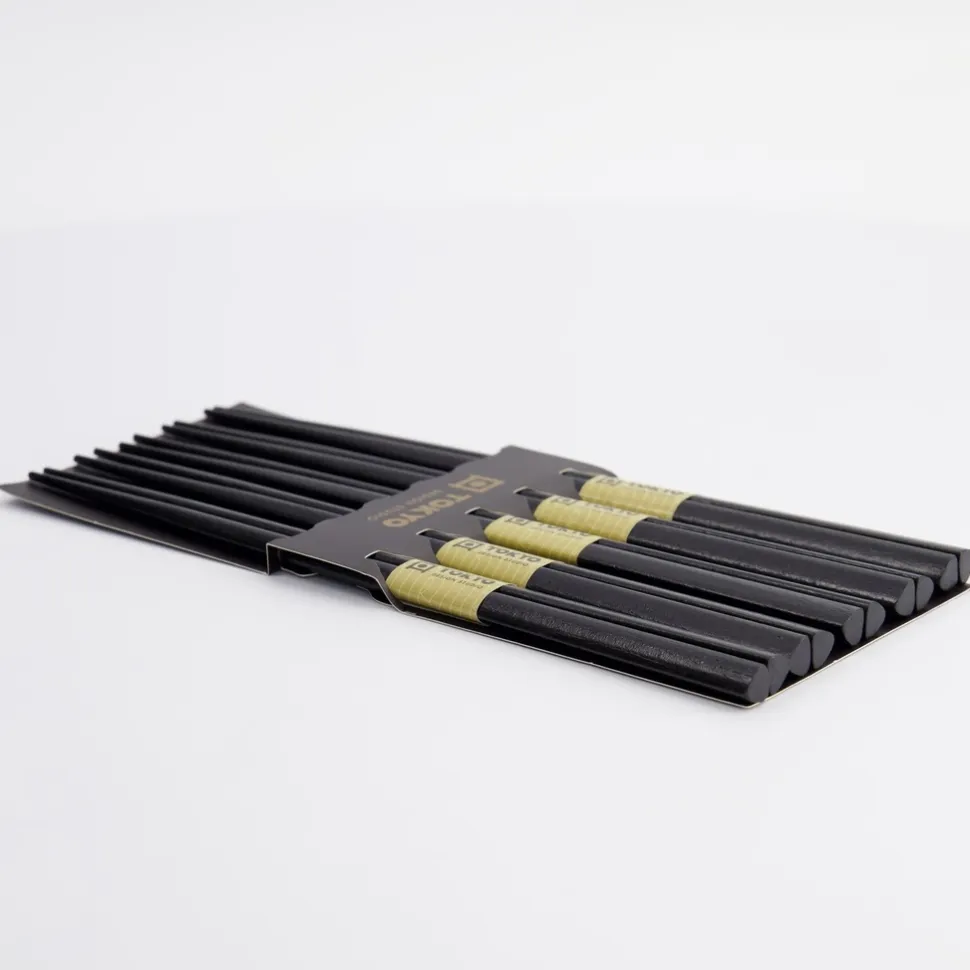 Ätpinnar, 5-pack - Tokyo Design Studio - Svart Trä