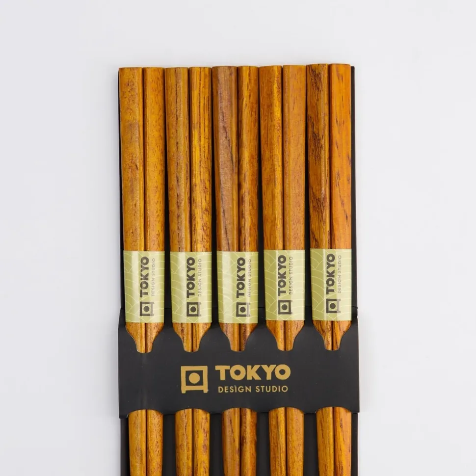 Ätpinnar, 5-pack - Tokyo Design Studio - Mörkt Trä