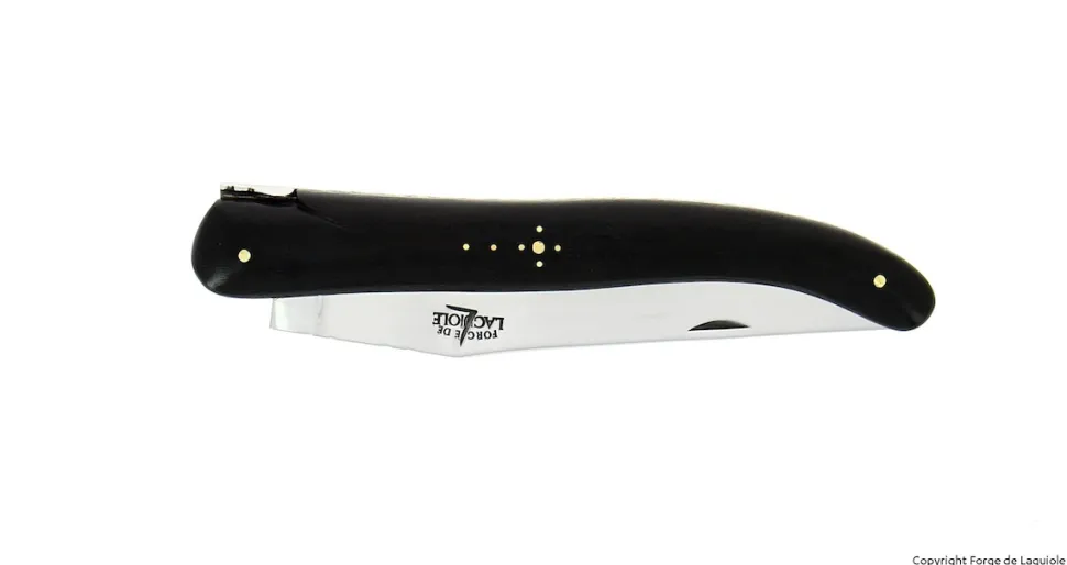 Trancherset 21 cm, Handtag av Ebenholts, fällbar, Signature - Forge de Laguiole
