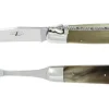 Trancherset 17 cm, Handtag av Ljust Horn, blank, Tradition - Forge de Laguiole