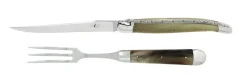 Trancherset 17 cm, Handtag av Ljust Horn, blank, Tradition - Forge de Laguiole