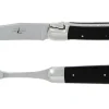 Trancherset 17 cm, Handtag av Mörkt Horn, blank, Tradition - Forge de Laguiole