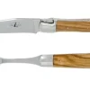 Trancherset 17 cm, Handtag av Oliv, blank, Tradition - Forge de Laguiole