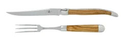 Trancherset 17 cm, Handtag av Oliv, blank, Tradition - Forge de Laguiole