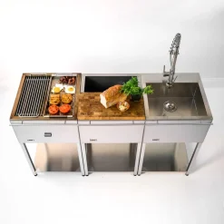 Utekök, komplett med kolgrill, arbetsbänk & diskho - Looft
