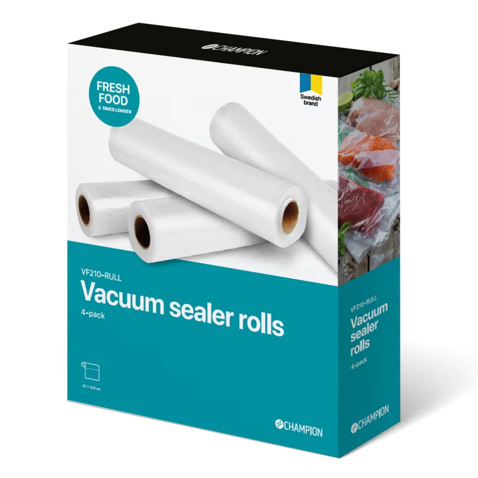 Vakuumpåse på rulle, 20 cm, 4-pack - Champion