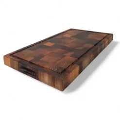 Valnötsbräda i ändträ med handtag och ränna, 450x250x40mm - AT-Line