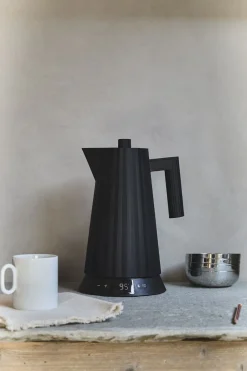 Vattenkokare med temperaturinställning, Plissé, Svart - Alessi